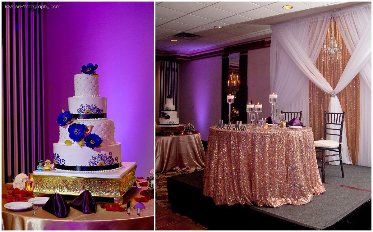 Lehigh Valley Wedding Reception Purple Uplighting | K. Moss Photography