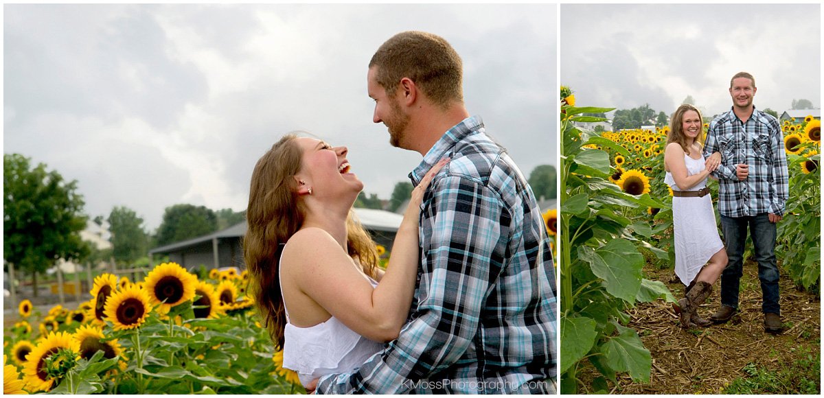 Lehigh Valley Sunflower Engagement Session | K. Moss Photography